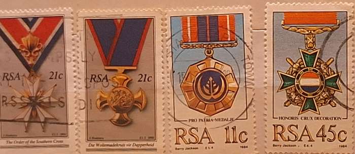South Africa Mixed Lot Theme: Medals 4 Used stamps