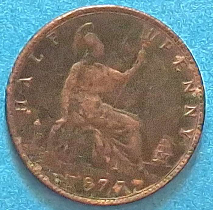 GB 1877 Victoria Half Penny Bronze