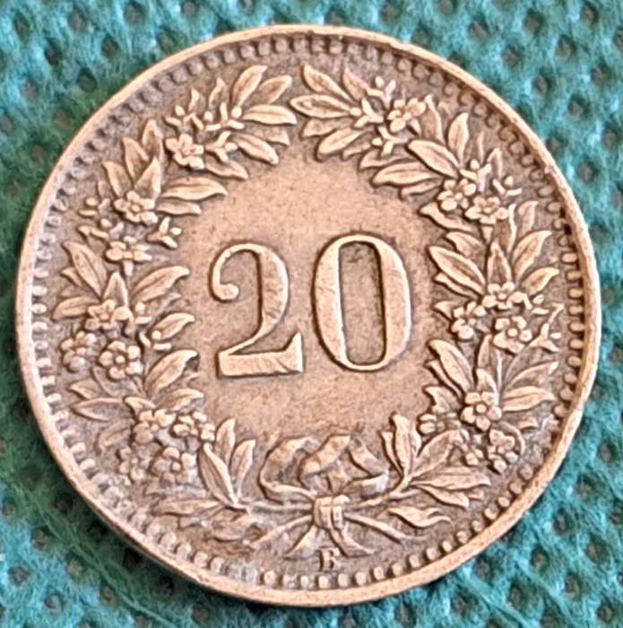 Switzerland 1939 Libertas 20 Rappen Copper-nickel