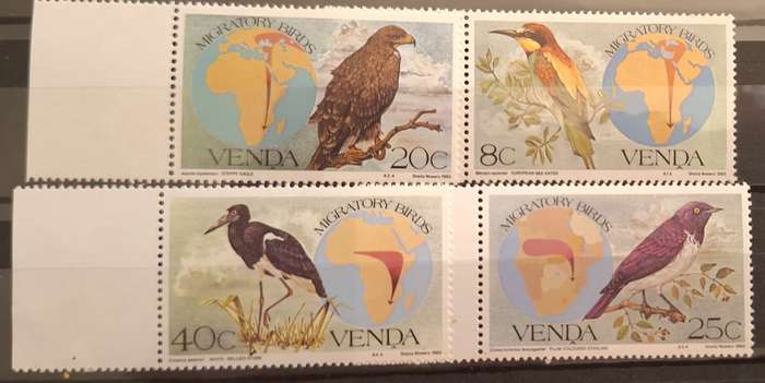 Venda 1983 Migratory Birds Set of 4 Mint stamps