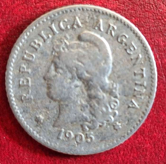 Argentina 1905 10 Centavos Copper-nickel