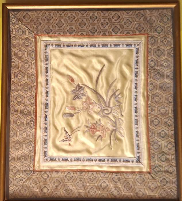 Framed Embroidery Panel