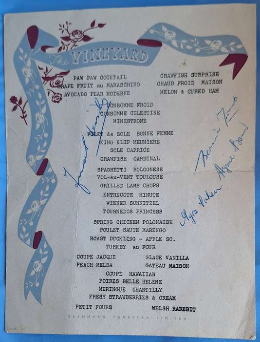 The Vineyard Undated Menu