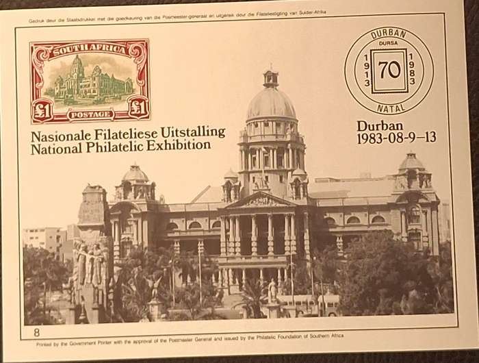 South Africa 1983 National Philatelic Exhibition Durban 1 Mint Miniature Sheet