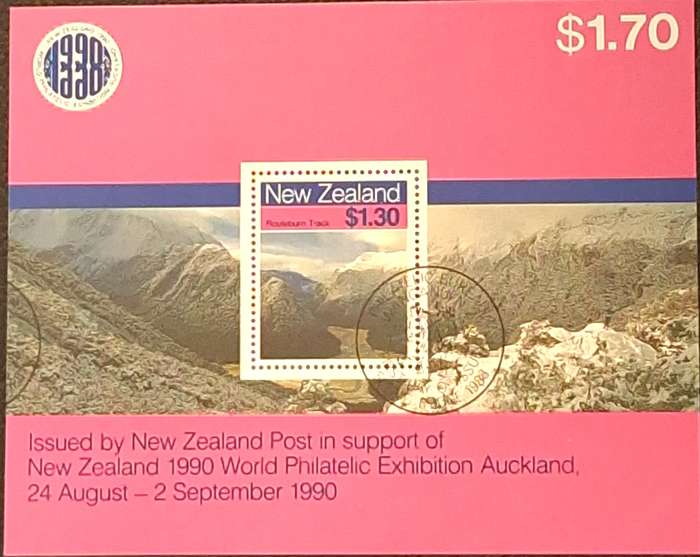 New Zealand 1990 World Philatelic Exhibition Auckland 1 Cancelled Miniature Sheet