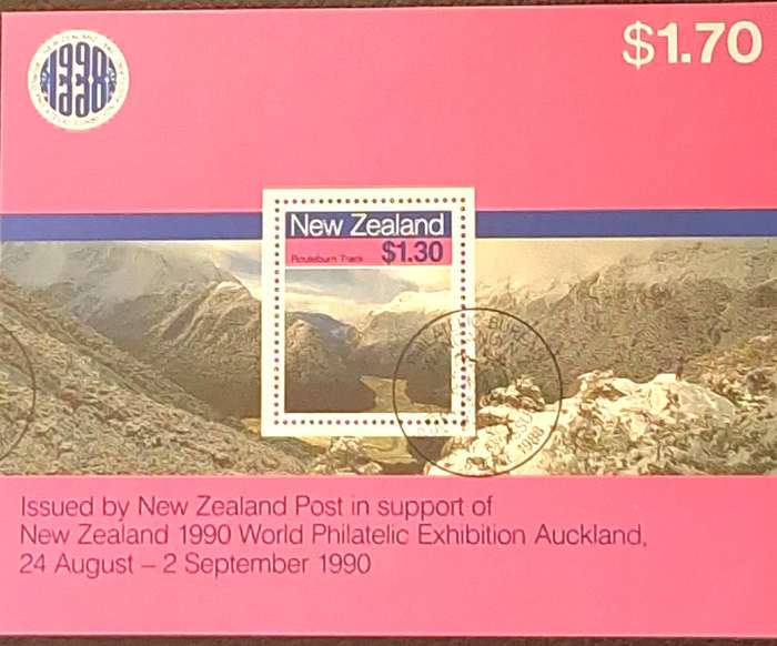 New Zealand 1990 World Philatelic Exhibition Auckland 1 Cancelled Miniature Sheet