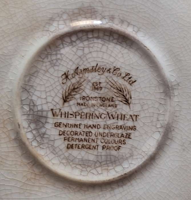 Vintage H Aynsley & Co Ltd Whispering Wheat Ironstone Saucer