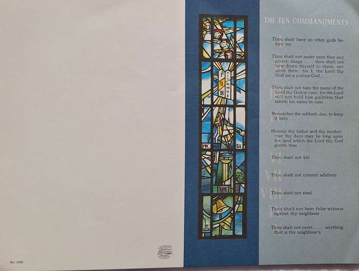 Approx 40 A4 One Fold Hermitage Art Co, Chicago Blank Pages with Ten Commandments on front