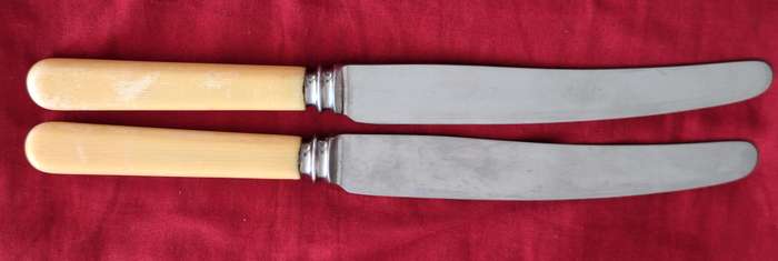 2 Vintage Arthur Price & Co Ltd Sheffield Stainless Table Knives with Faux Bone Handle