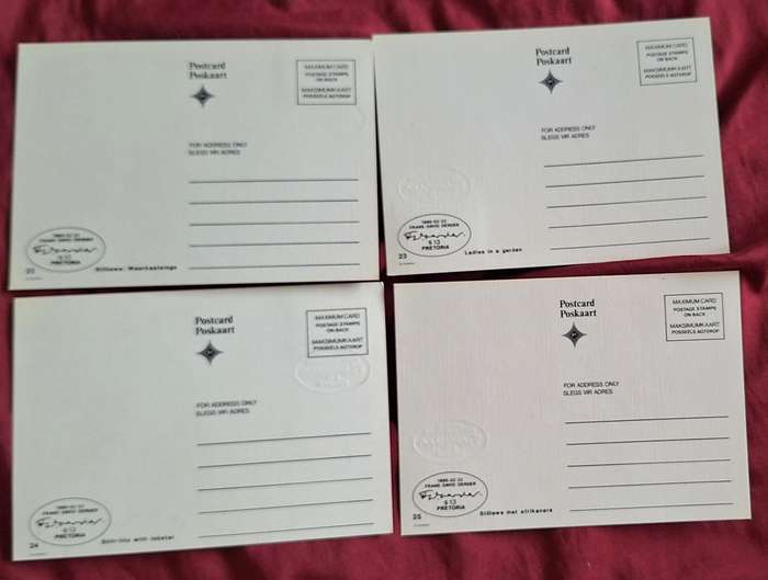 South Africa 1985 Frans David Oerder Paintings Set of 4 Maxi Cards