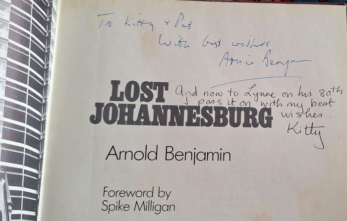 Lost Johannesburg by Arnold Benjamin Hardcover 1979 Inscribed by Author