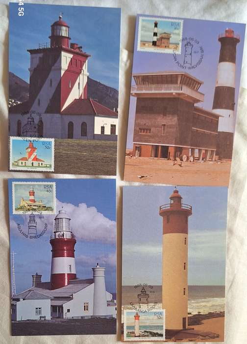 South Africa 1988 Lighthouses Set of 4 Maxi Cards