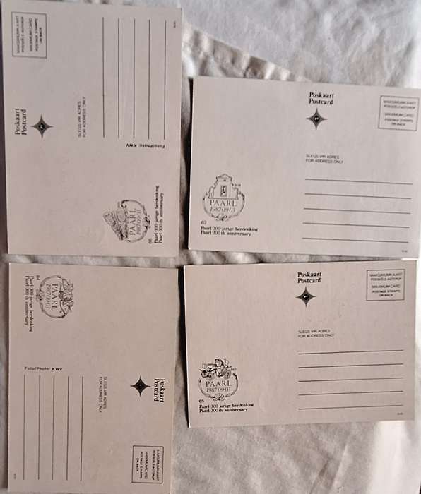 South Africa 1987 Paarl 300th Anniversary Set of 4 Maxi Cards