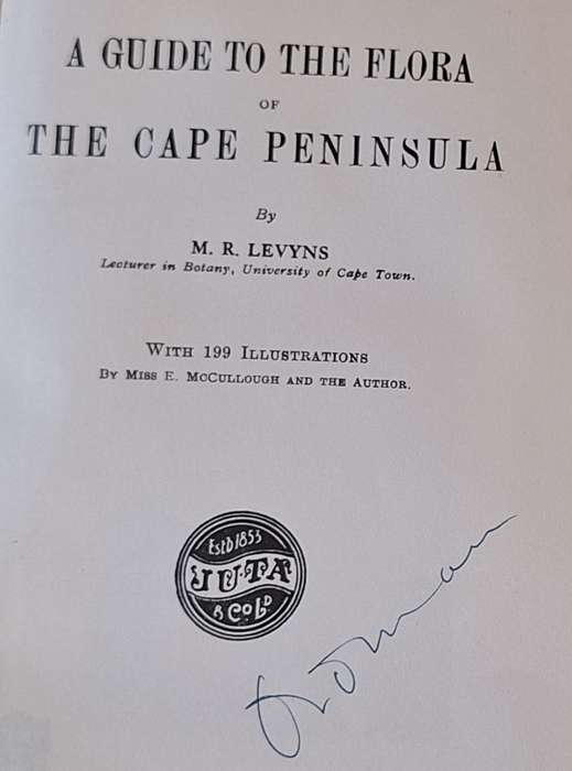 A Guide to the Flora of The Cape Peninsula by M.R Levyns Hardcover Introduction dated 1929