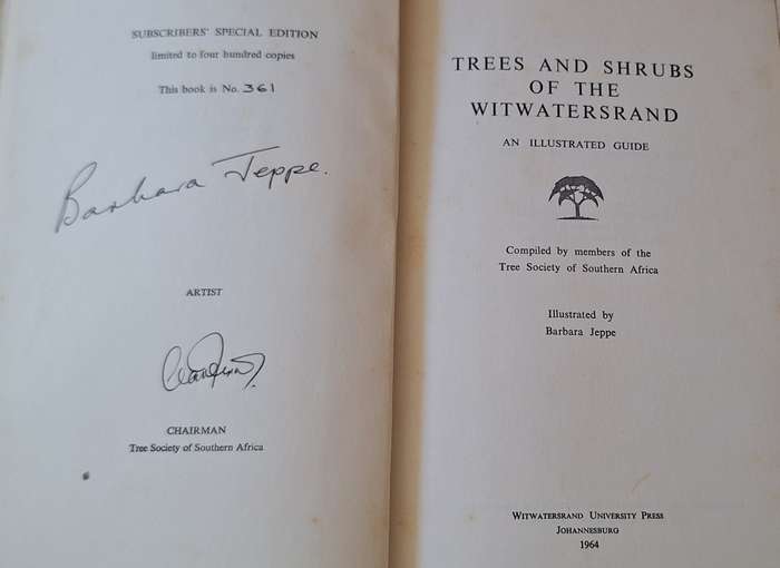 Trees and Shrubs of the Witwatersrand An Illustrated Guide Hardcover 1964 No. 361 of 400 Signed