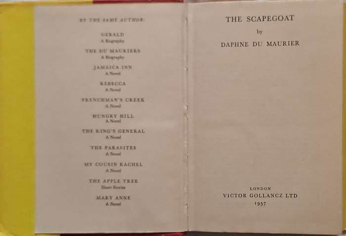 The Scapegoat by Daphne du Maurier Hardcover 1957
