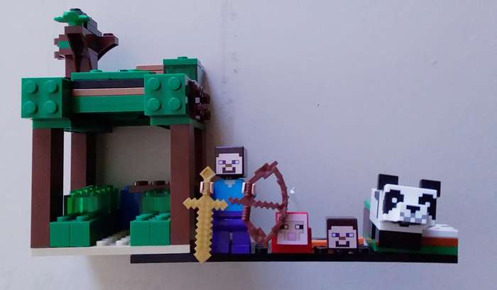 Minecraft Lego with Steve Minifigure and Baby Panda and Sheep Face