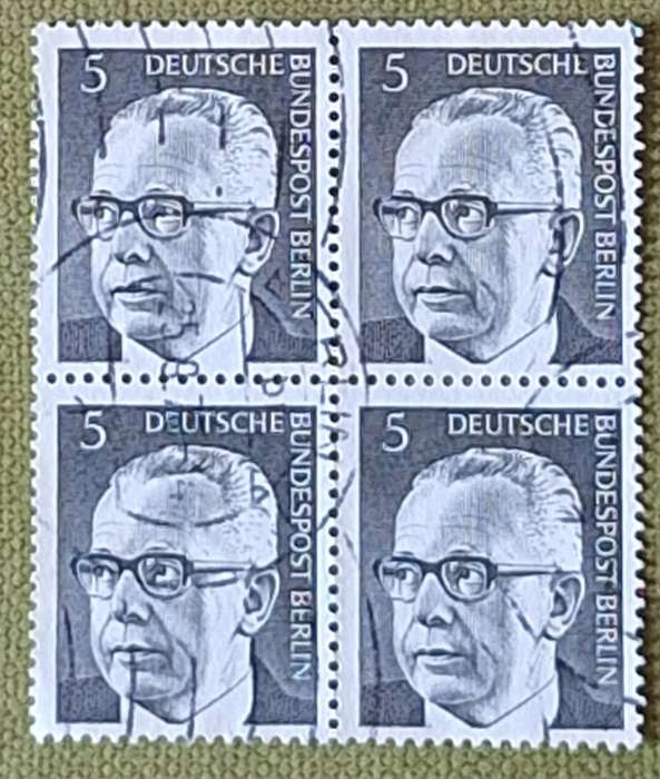 Germany 1970 Gustav Heinemann Block of 4 Used stamps