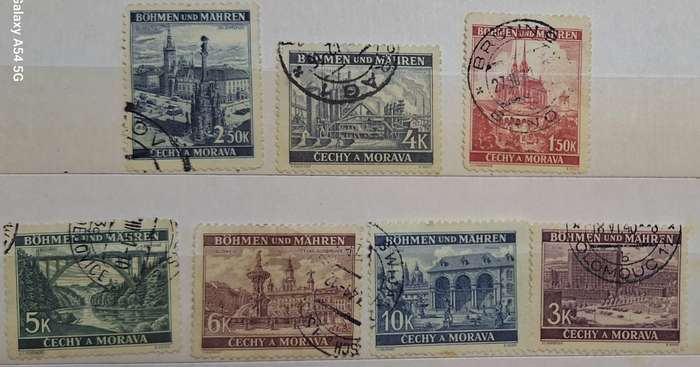 Bohemia & Moravia 1939 Definitives 7 Used stamps