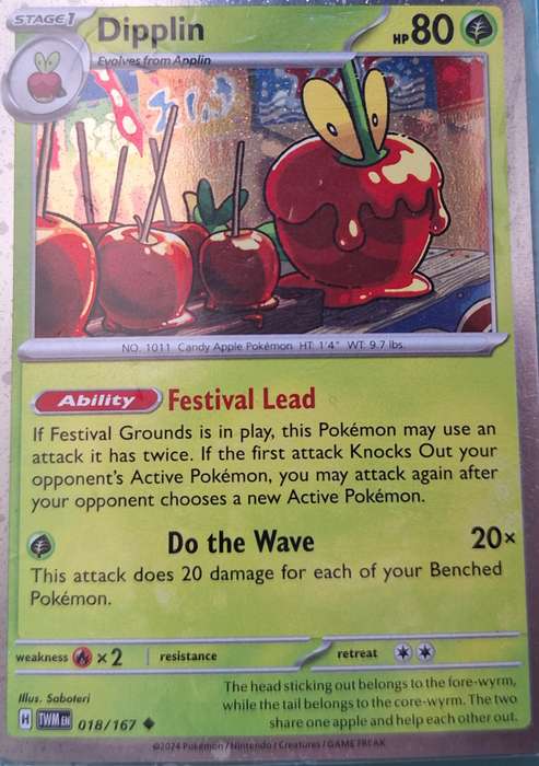 Pokemon 2024 Dipplin 018/167 Holo