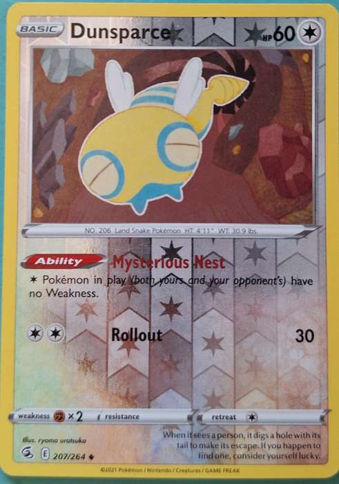 Pokemon 2021 207/264 Dunsparce Reverse Holo