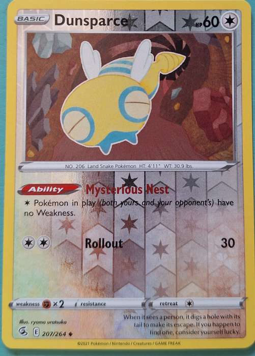 Pokemon 2021 207/264 Dunsparce Reverse Holo