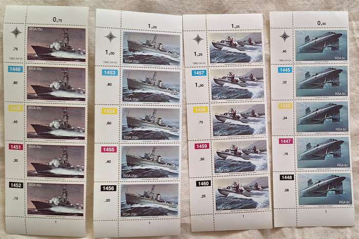 South Africa 1982 Simonstown Naval Base Set of 4 Mint Control Blocks