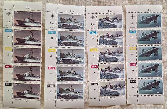South Africa 1982 Simonstown Naval Base Set of 4 Mint Control Blocks