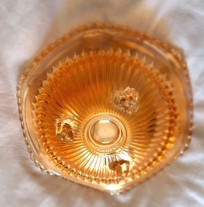 Irredescent Footed Glass Bowl