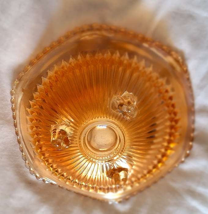 Irredescent Footed Glass Bowl