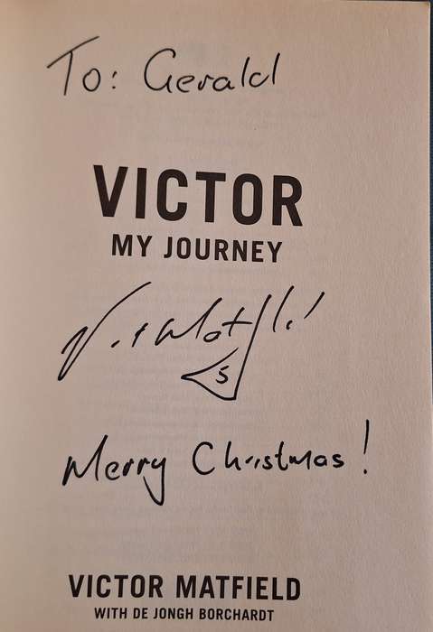Victor: My Journey by Victor Matfield with de Jongh Borchardt Paperback **Signed**