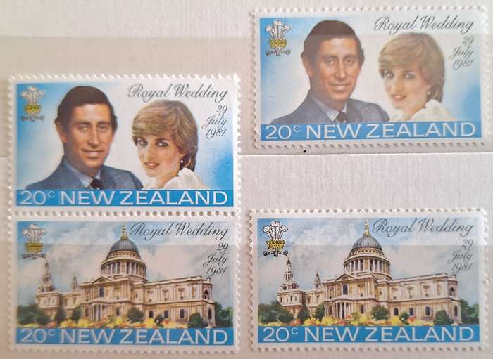 New Zealand 1981 Royal Wedding Pair of Mint stamps and Set of 2 Mint stamps