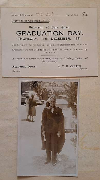 Personal Scrap Book: University of Cape Town 1936-44 Includes Union Castle and On Active Service