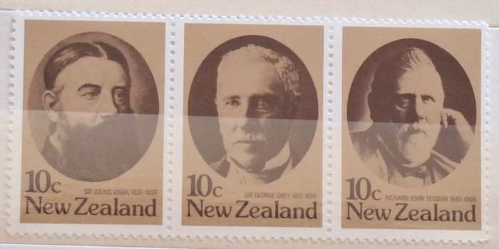 New Zealand 1979 Statesmen (Strip) Set of 3 Unused stamps