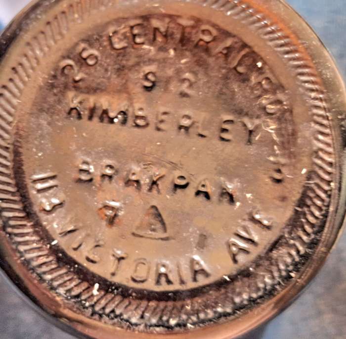 Vintage Brown Glass Bottle Sullivan's Kimberley Brakpan