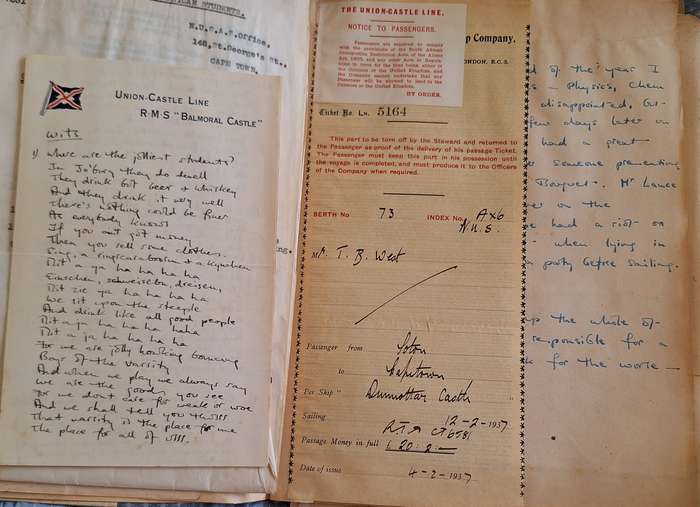 Personal Scrap Book: University of Cape Town 1936-44 Includes Union Castle and On Active Service