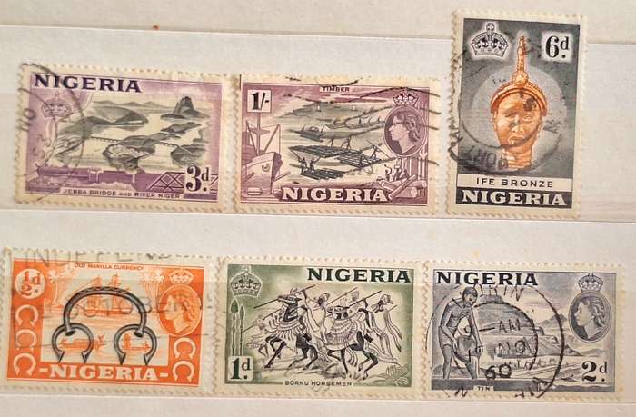 Nigeria 1953-58 Local Scenes definitives  6 Used stamps
