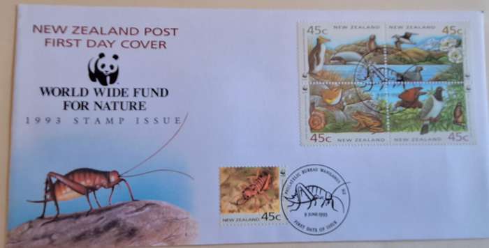 New Zealand 1993 World Wide Fund for Nature FDC with Block of Four stamps