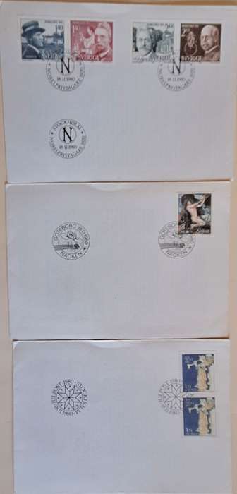 Sweden 1980 3 FDCs