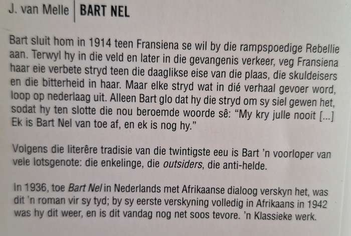 Bart Nel deur J van Melle Sagteband