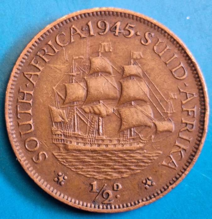 South Africa 1945 George VI 1/2d Half Penny Bronze