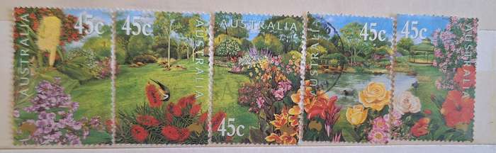 Australia 2000 Gardens Exhibition Set of 5 Used Hinged Lick and Stick stamps
