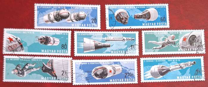 Hungary 1966 Twin Space Flights Set of 8 Cancelled Hinged stamps