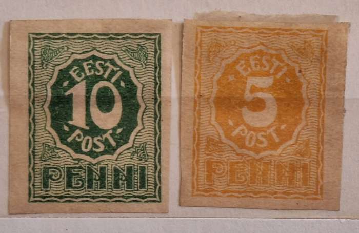 Estonia 1919 Numerals 2 Unused Hinged Imperforate stamps