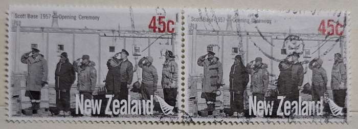 New Zealand 2007 50th Anniversary Scott Base 45c Opening Ceremony 1957 Pair of Used Stamps