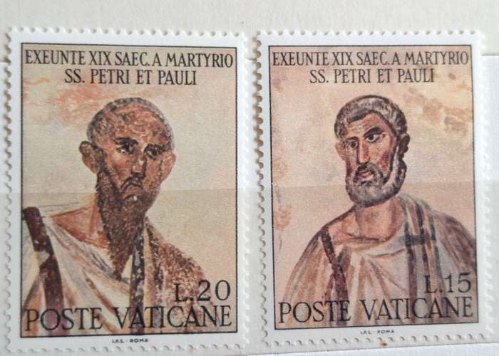 Vatican City 1967 Martyrdom of the Apostles Peter and Paul 2 Mint stamps