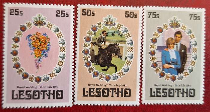 Lesotho 1981 Royal Wedding Set of 3 Mint stamps