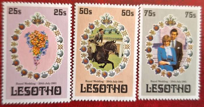 Lesotho 1981 Royal Wedding Set of 3 Mint stamps