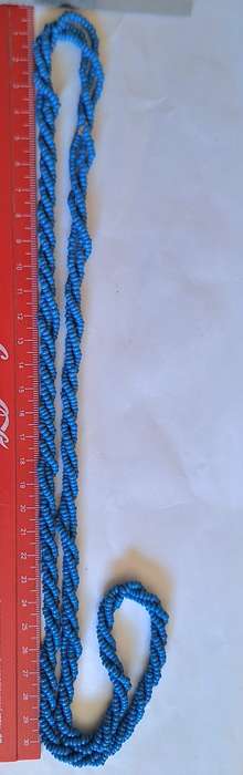 Twisted Blue Bead Rope Necklace