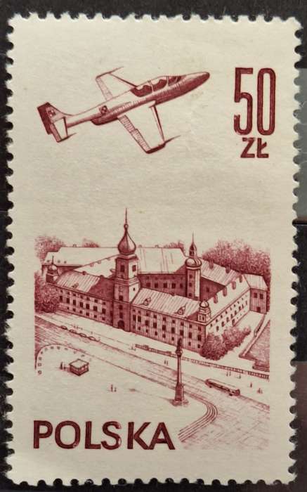 Poland 1978  Plane Over Warsaw Castle 1 Mint stamp